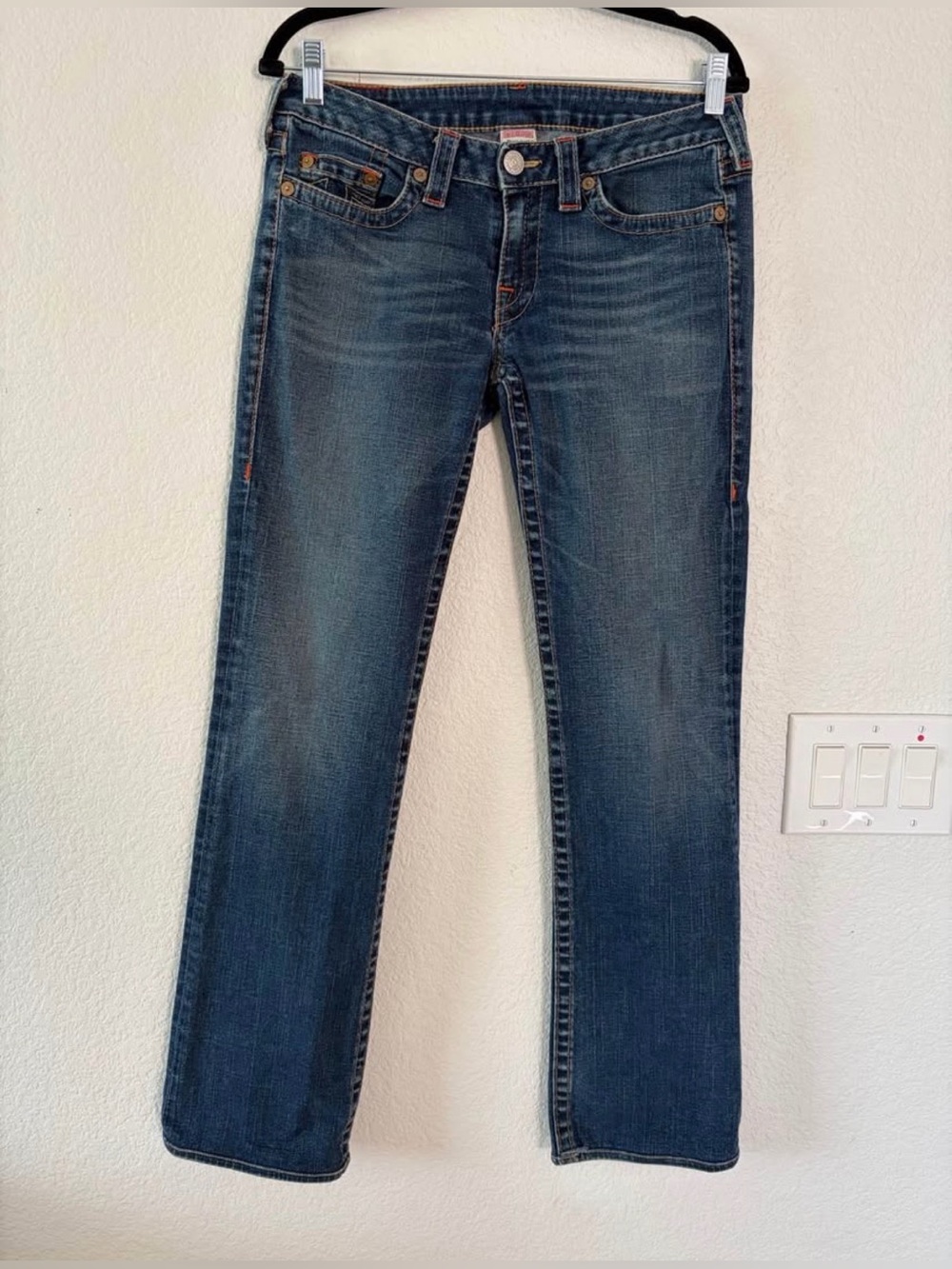 True Religion vintage Johnny Straight Leg Jeans 31x31 Low-Rise Medium Wash Blue